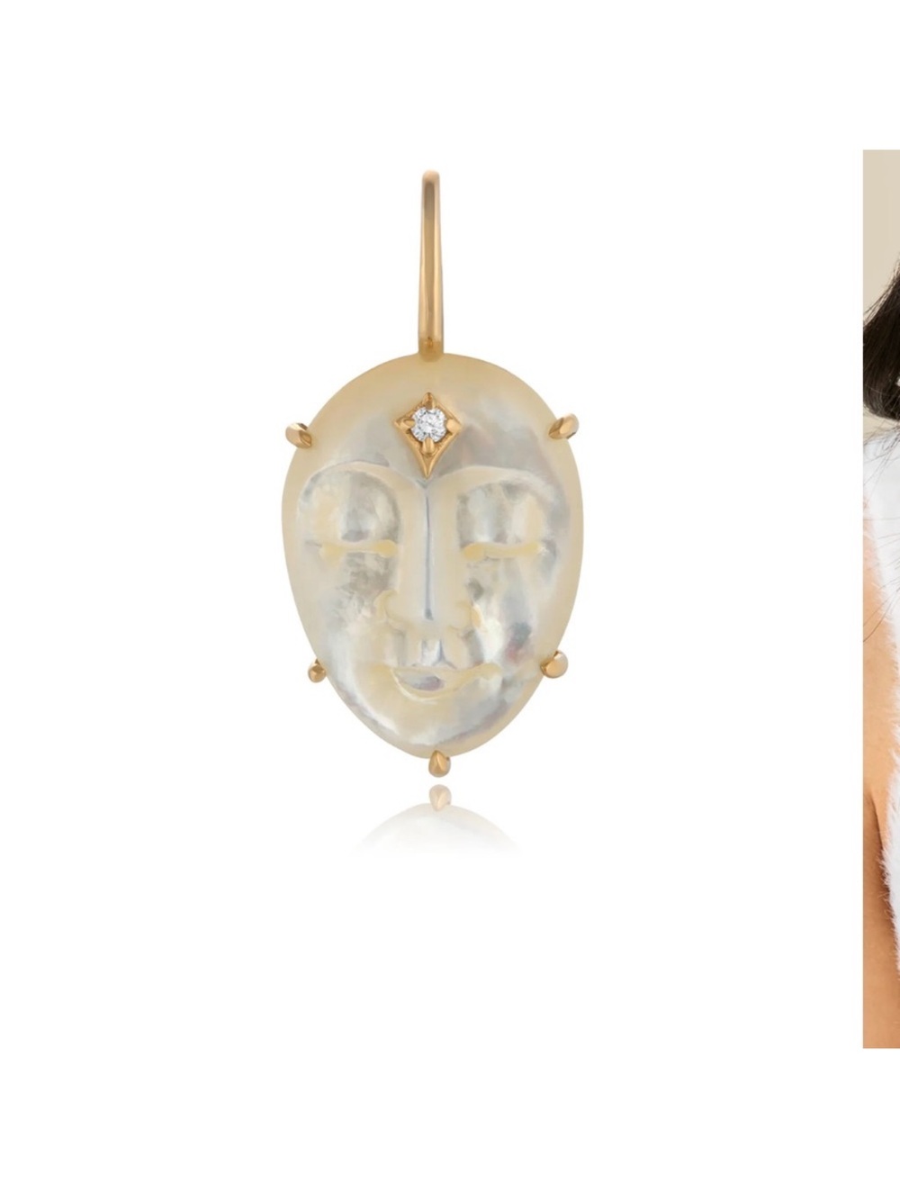 Maura Green Mother of Pearl Third Eye Goddess Charm